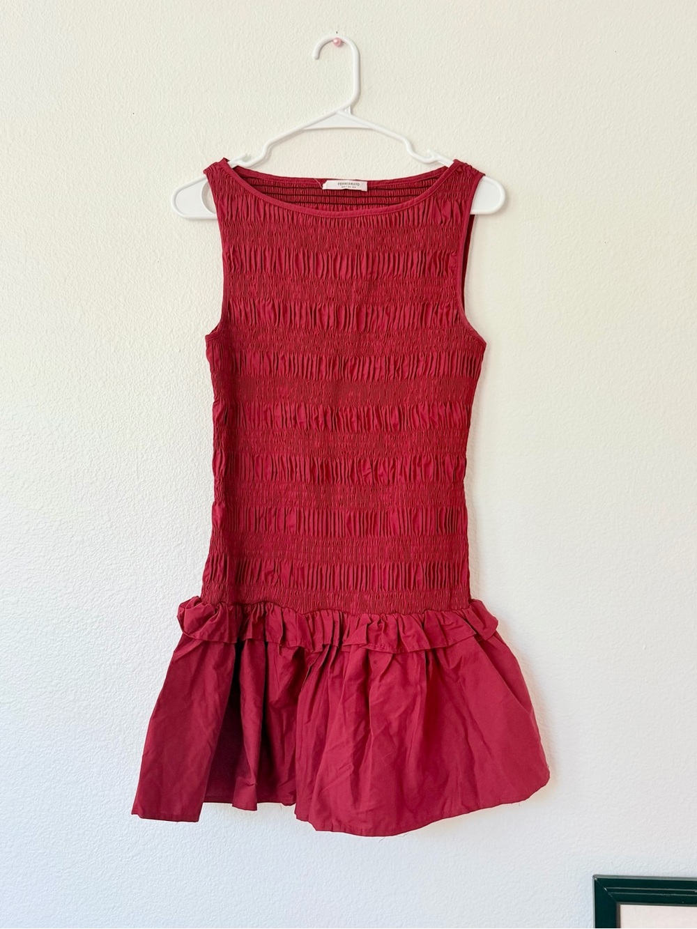 Peppermayo Red Ruched Sleeveless Mini Dress - Picture 2 of 5